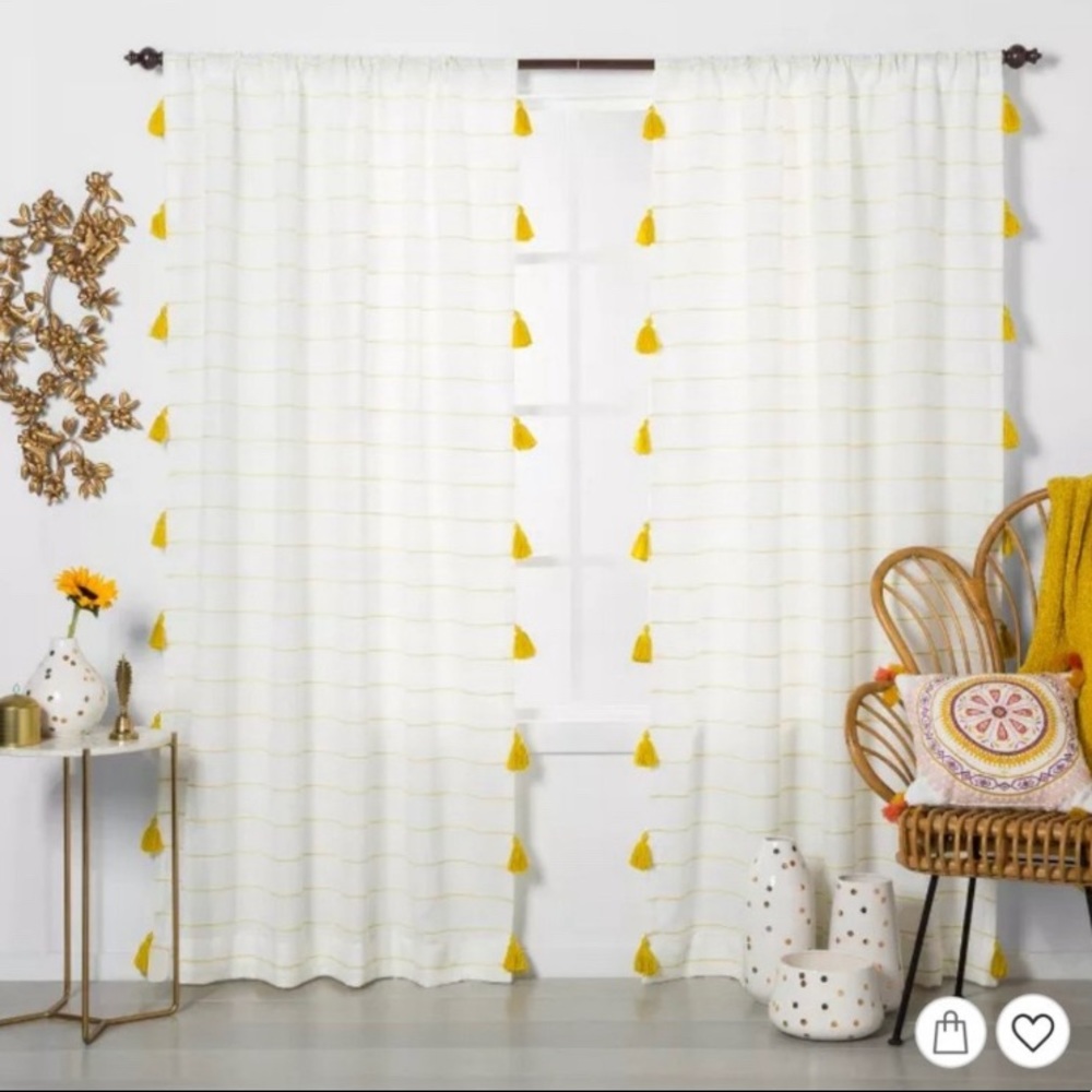 Opalhouse Target Contrast Yellow Stripe Light Filtering Curtains 2 Panels 84x54